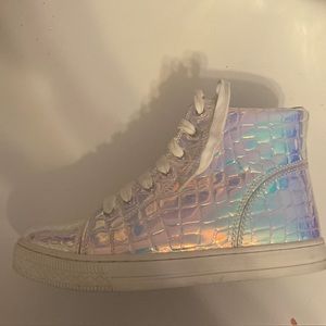 Size 7 Justice Holographic Hightop Sneakers